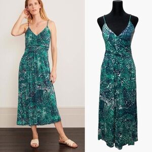 Boden Hope Midi Dress Tropical Jersey Summer Vacation Beach Breezy Blue Green 6